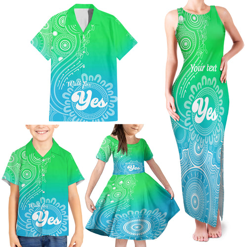personalised-australia-walk-for-yes-family-matching-tank-maxi-dress-and-hawaiian-shirt-indigenous-voice-2023-aboriginal-green-vibe