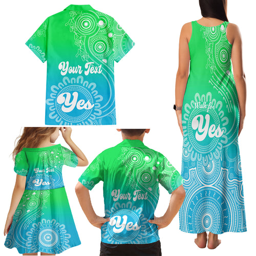 personalised-australia-walk-for-yes-family-matching-tank-maxi-dress-and-hawaiian-shirt-indigenous-voice-2023-aboriginal-green-vibe