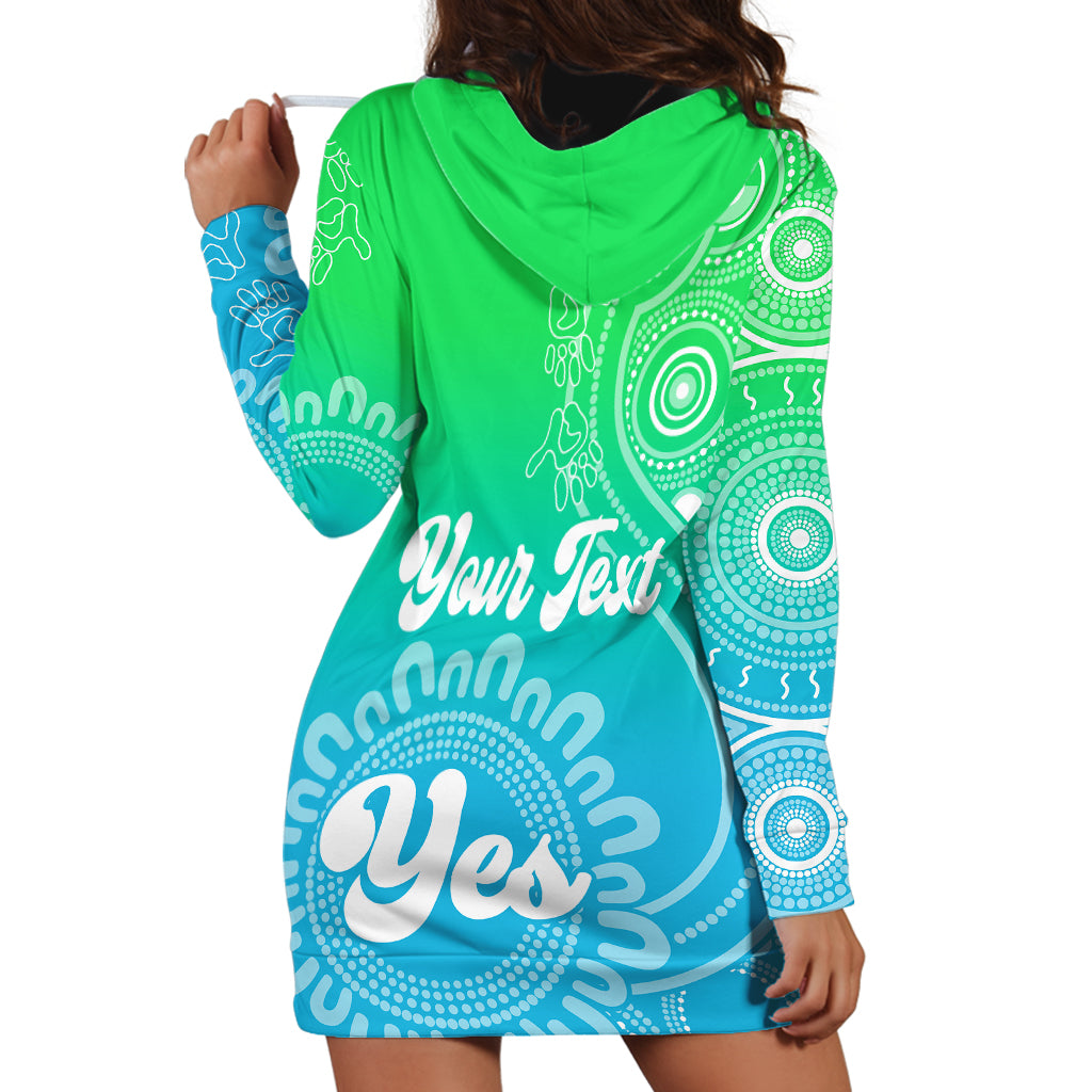 personalised-australia-walk-for-yes-hoodie-dress-indigenous-voice-2023-aboriginal-green-vibe