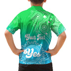 personalised-australia-walk-for-yes-kid-hawaiian-shirt-indigenous-voice-2023-aboriginal-green-vibe