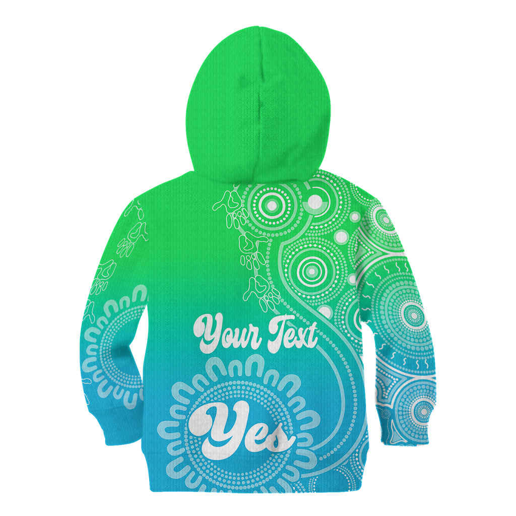 personalised-australia-walk-for-yes-kid-hoodie-indigenous-voice-2023-aboriginal-green-vibe