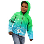 personalised-australia-walk-for-yes-kid-hoodie-indigenous-voice-2023-aboriginal-green-vibe