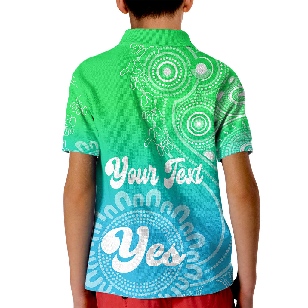 personalised-australia-walk-for-yes-kid-polo-shirt-indigenous-voice-2023-aboriginal-green-vibe