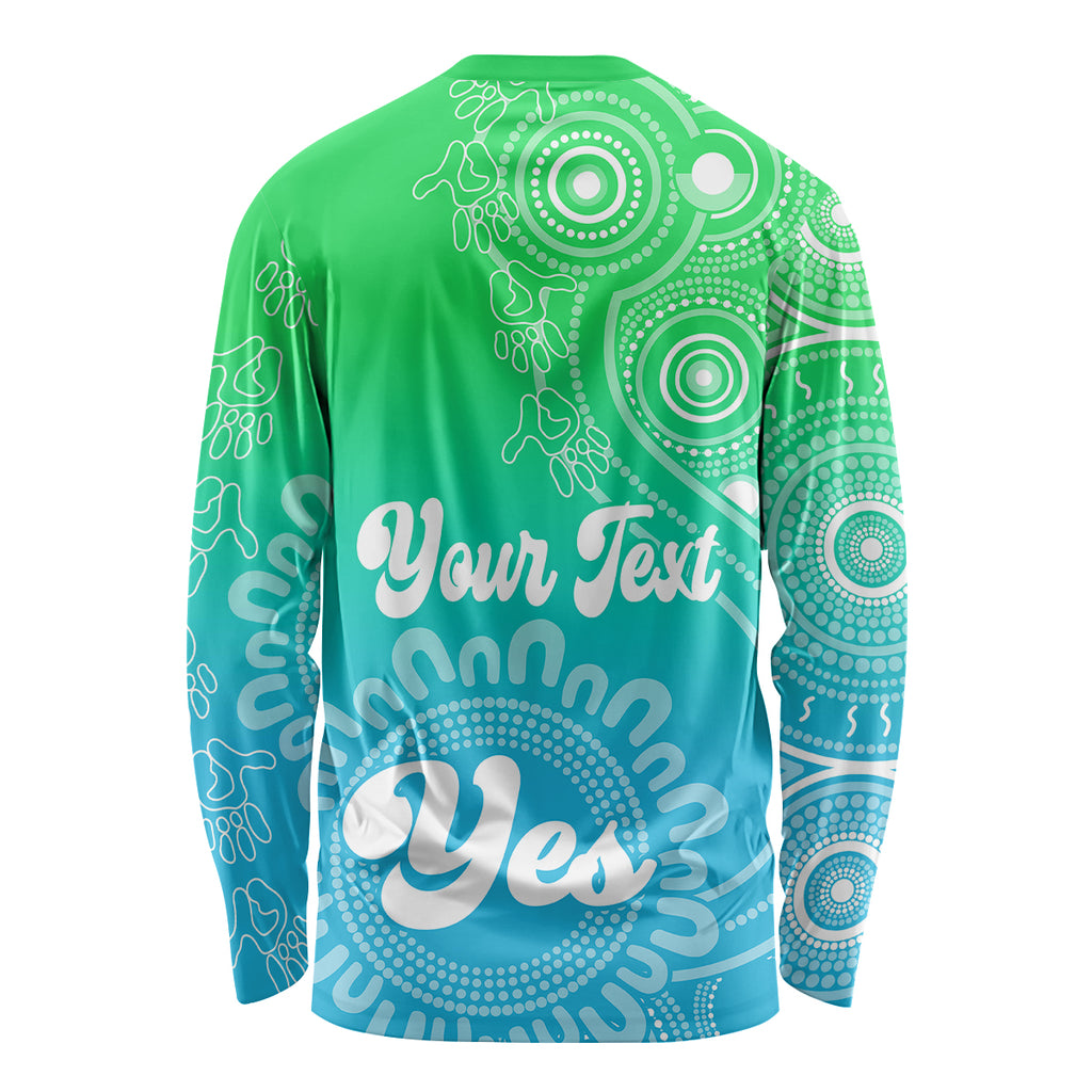 personalised-australia-walk-for-yes-long-sleeve-shirt-indigenous-voice-2023-aboriginal-green-vibe