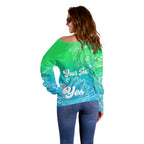 personalised-australia-walk-for-yes-off-shoulder-sweater-indigenous-voice-2023-aboriginal-green-vibe