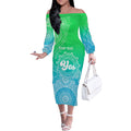 personalised-australia-walk-for-yes-off-the-shoulder-long-sleeve-dress-indigenous-voice-2023-aboriginal-green-vibe