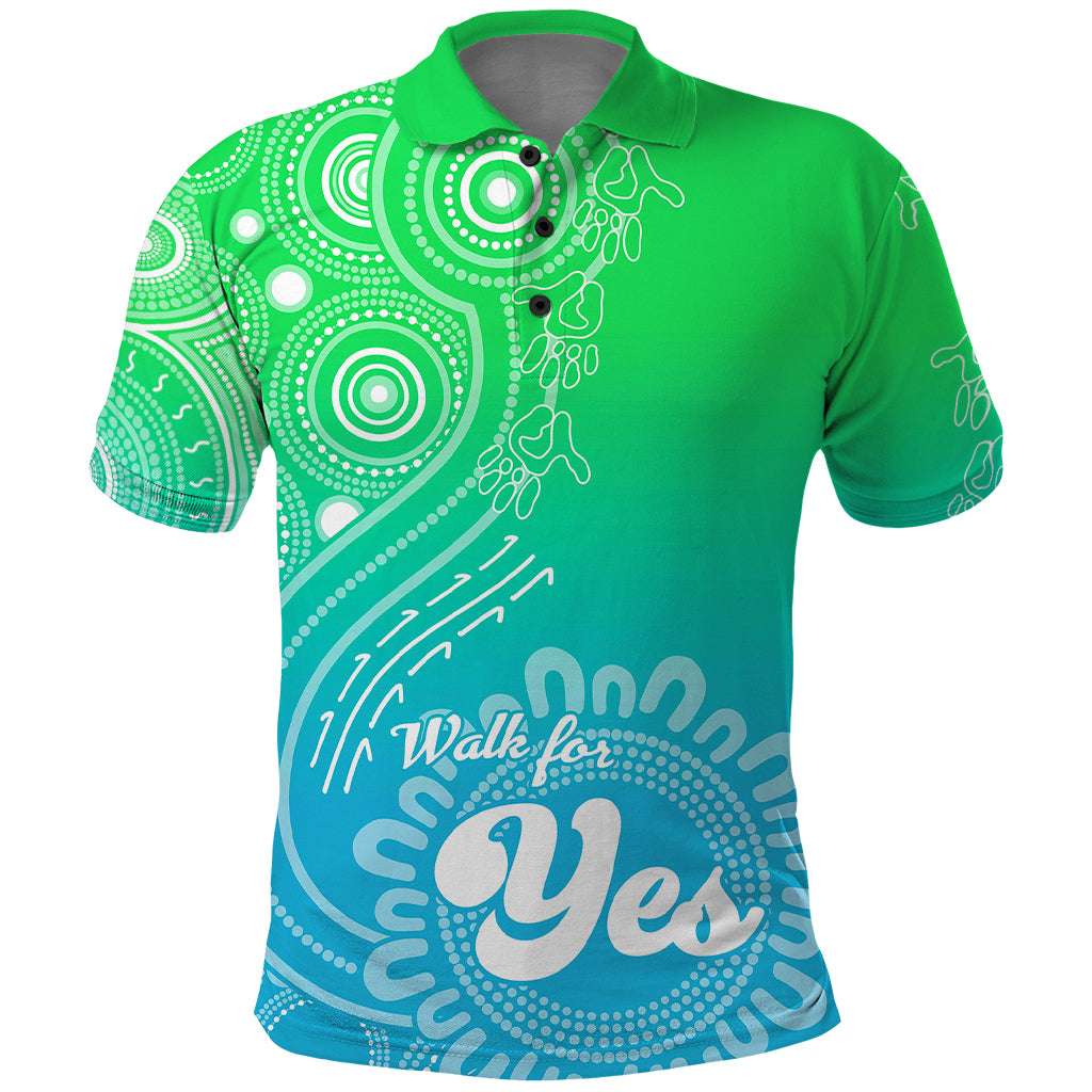 personalised-australia-walk-for-yes-polo-shirt-indigenous-voice-2023-aboriginal-green-vibe