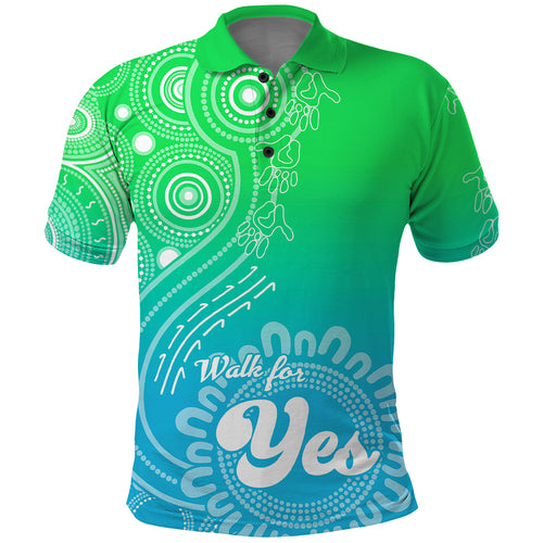 personalised-australia-walk-for-yes-polo-shirt-indigenous-voice-2023-aboriginal-green-vibe