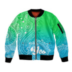 personalised-australia-walk-for-yes-sleeve-zip-bomber-jacket-indigenous-voice-2023-aboriginal-green-vibe