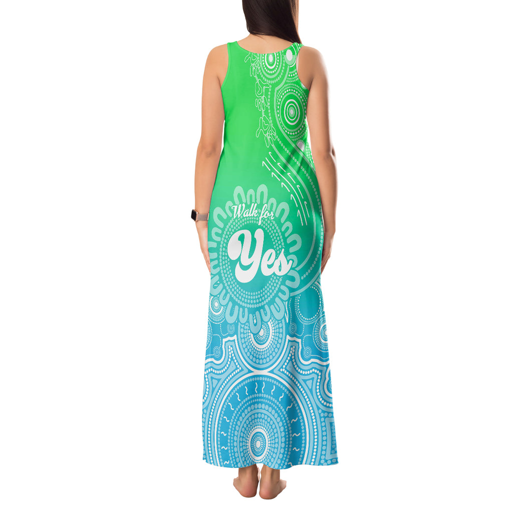 personalised-australia-walk-for-yes-tank-maxi-dress-indigenous-voice-2023-aboriginal-green-vibe