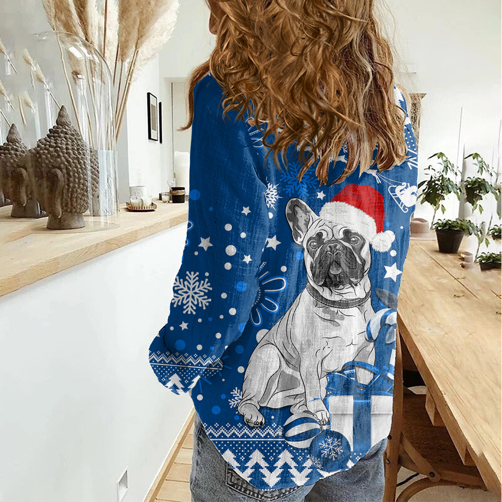 bulldogs-rugby-women-casual-shirt-christmas-vibe-2023
