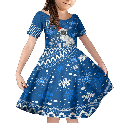 custom-bulldogs-rugby-kid-short-sleeve-dress-christmas-vibe-2023