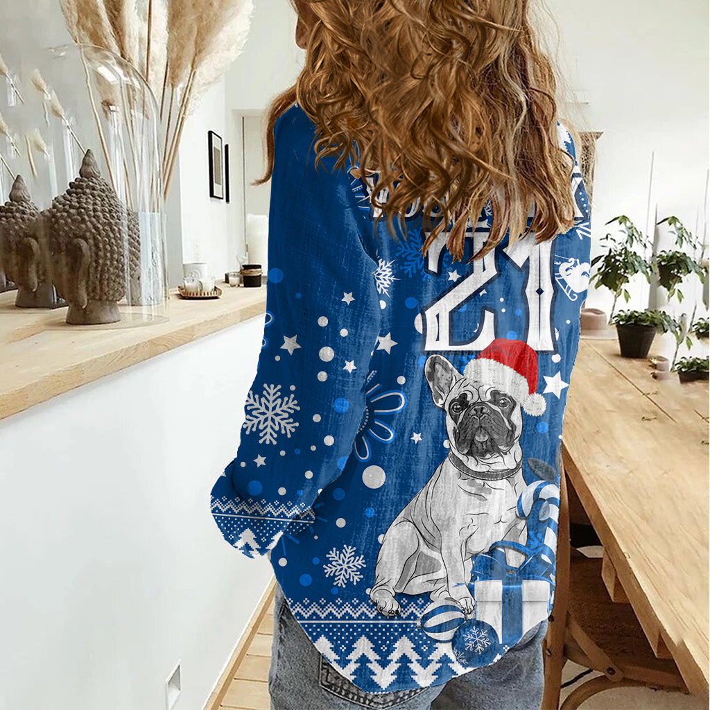 custom-bulldogs-rugby-women-casual-shirt-christmas-vibe-2023