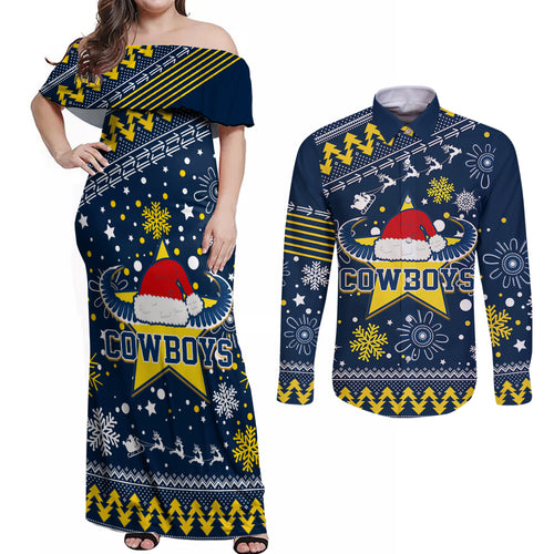 cowboys-rugby-couples-matching-off-shoulder-maxi-dress-and-long-sleeve-button-shirt-born-tough-bred-proud-christmas-vibe-2023