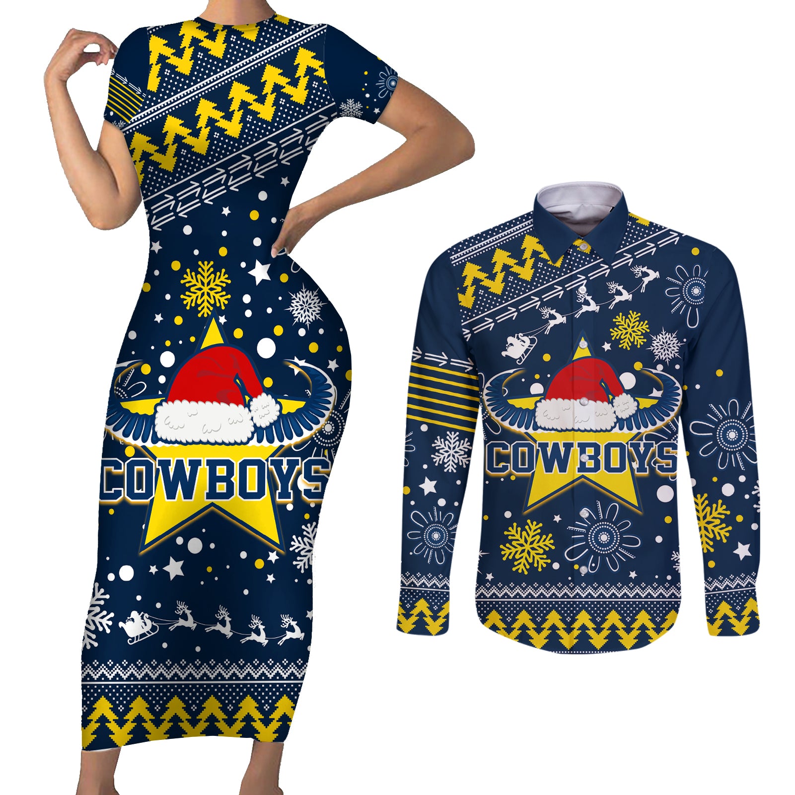cowboys-rugby-couples-matching-short-sleeve-bodycon-dress-and-long-sleeve-button-shirt-born-tough-bred-proud-christmas-vibe-2023