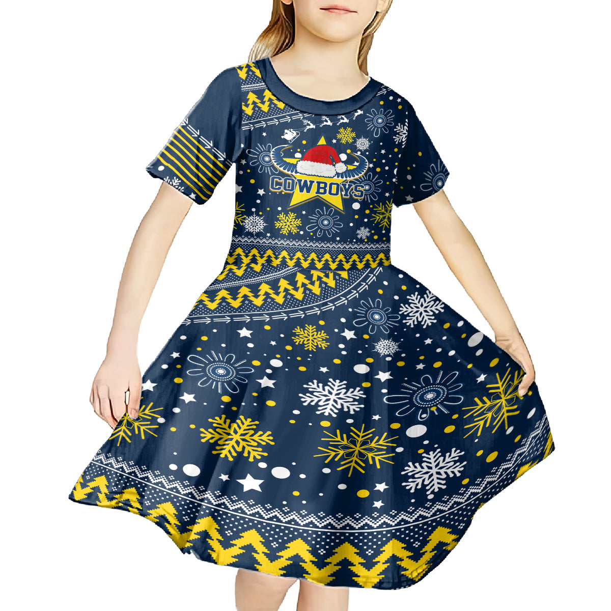 cowboys-rugby-kid-short-sleeve-dress-born-tough-bred-proud-christmas-vibe-2023