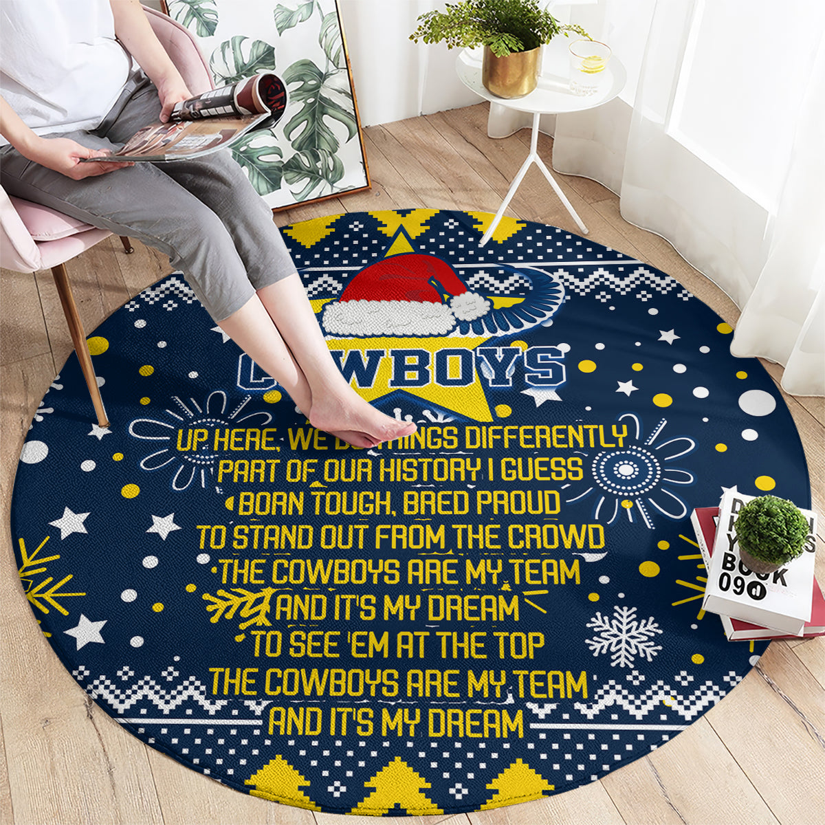 cowboys-rugby-round-carpet-born-tough-bred-proud-christmas-vibe-2023