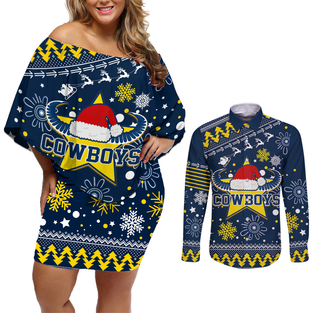 custom-cowboys-rugby-couples-matching-off-shoulder-short-dress-and-long-sleeve-button-shirt-born-tough-bred-proud-christmas-vibe-2023