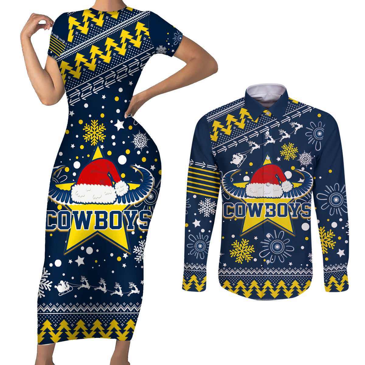 custom-cowboys-rugby-couples-matching-short-sleeve-bodycon-dress-and-long-sleeve-button-shirt-born-tough-bred-proud-christmas-vibe-2023