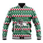 Personalised Rabbitohs Rugby Baseball Jacket Christmas Simple Vibe 2023 LT9