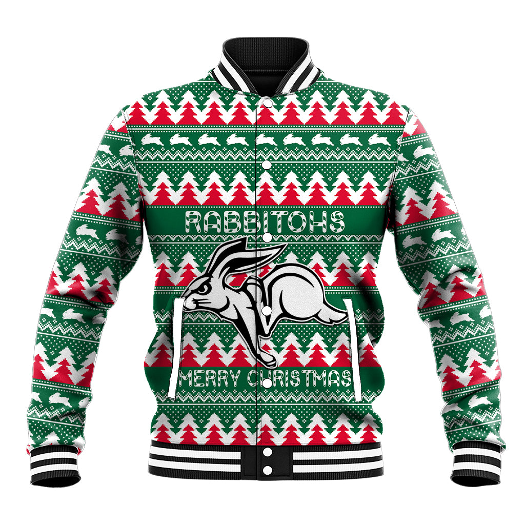 Personalised Rabbitohs Rugby Baseball Jacket Christmas Simple Vibe 2023 LT9