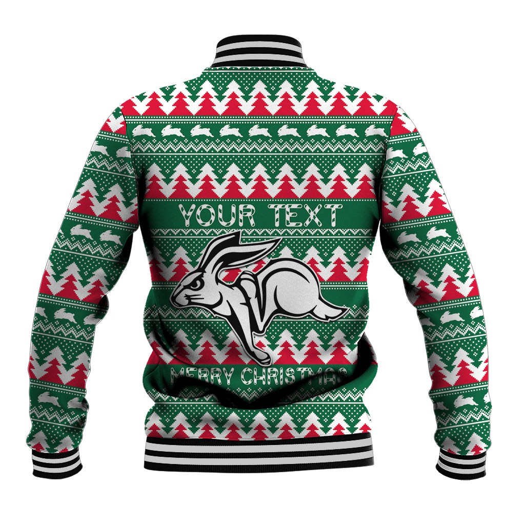 Personalised Rabbitohs Rugby Baseball Jacket Christmas Simple Vibe 2023 LT9