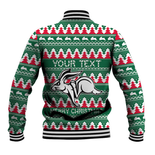 Personalised Rabbitohs Rugby Baseball Jacket Christmas Simple Vibe 2023 LT9