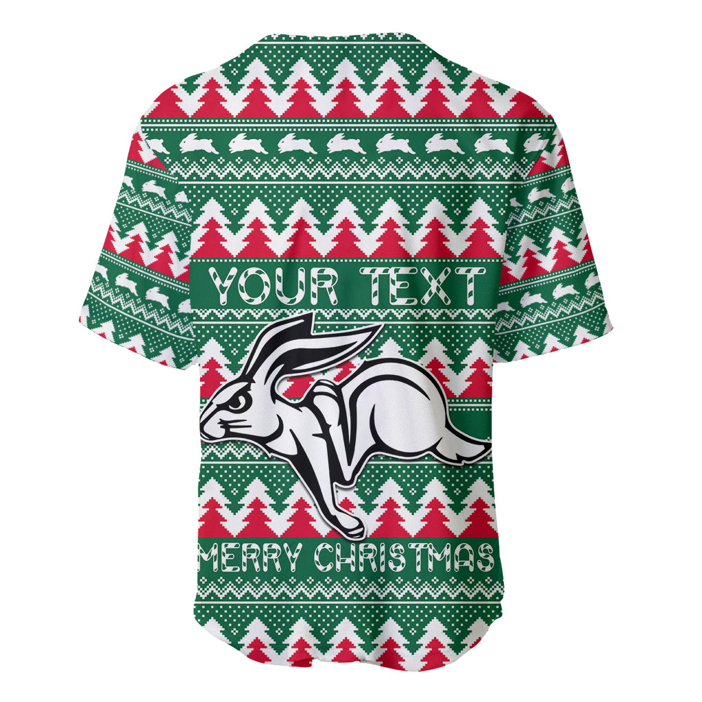 Personalised Rabbitohs Rugby Baseball Jersey Christmas Simple Vibe 2023 LT9