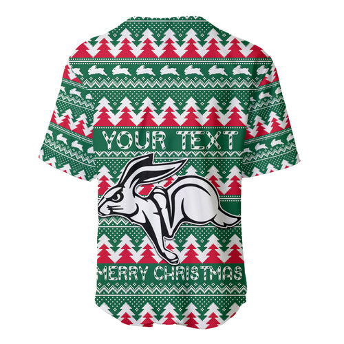 Personalised Rabbitohs Rugby Baseball Jersey Christmas Simple Vibe 2023 LT9
