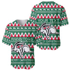 Personalised Rabbitohs Rugby Baseball Jersey Christmas Simple Vibe 2023 LT9