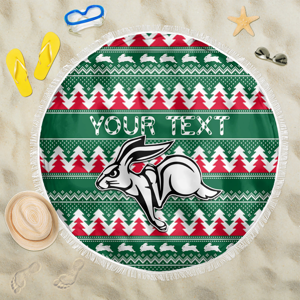 personalised-rabbitohs-rugby-beach-blanket-christmas-simple-vibe-2023