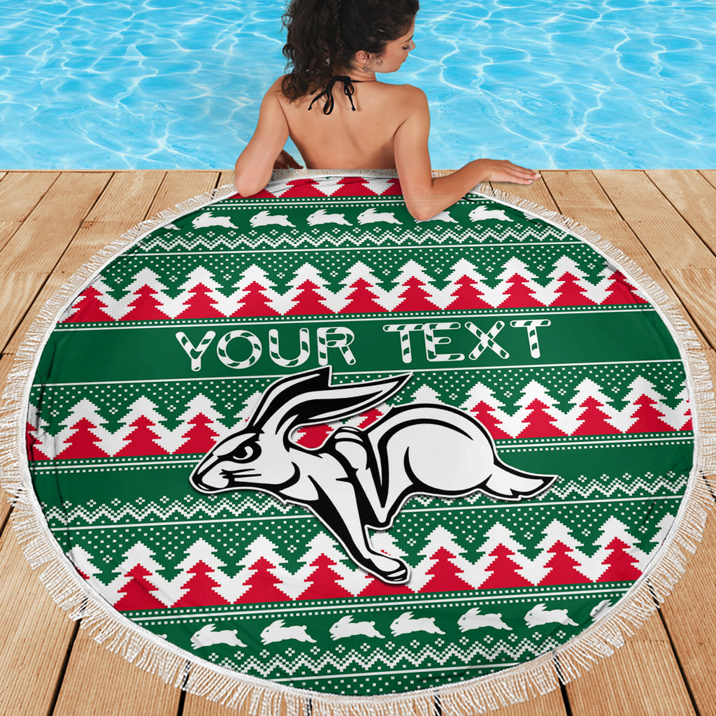 personalised-rabbitohs-rugby-beach-blanket-christmas-simple-vibe-2023