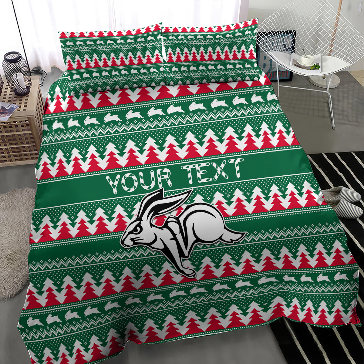 personalised-rabbitohs-rugby-bedding-set-christmas-simple-vibe-2023