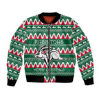 Personalised Rabbitohs Rugby Bomber Jacket Christmas Simple Vibe 2023 LT9