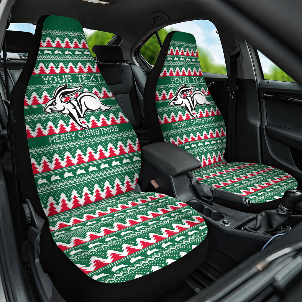 Personalised Rabbitohs Rugby Car Seat Cover Christmas Simple Vibe 2023 LT9