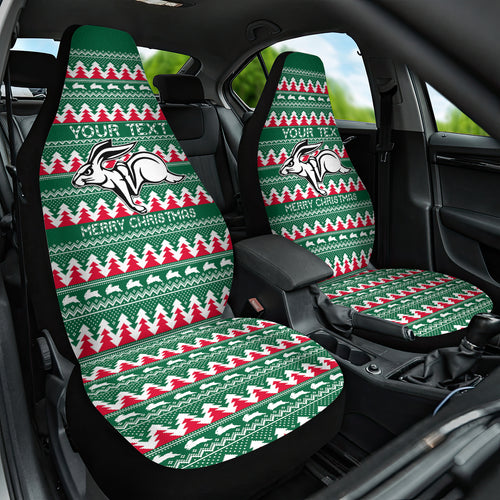 Personalised Rabbitohs Rugby Car Seat Cover Christmas Simple Vibe 2023 LT9