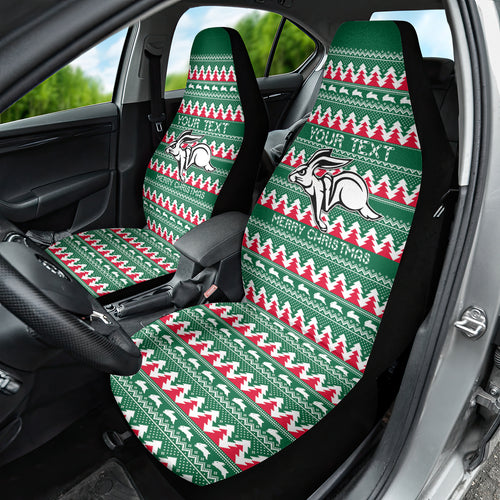 Personalised Rabbitohs Rugby Car Seat Cover Christmas Simple Vibe 2023 LT9