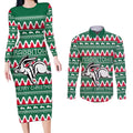 Personalised Rabbitohs Rugby Couples Matching Long Sleeve Bodycon Dress and Long Sleeve Button Shirt Christmas Simple Vibe 2023 LT9