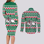 Personalised Rabbitohs Rugby Couples Matching Long Sleeve Bodycon Dress and Long Sleeve Button Shirt Christmas Simple Vibe 2023 LT9