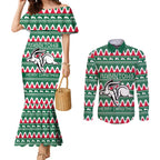 Personalised Rabbitohs Rugby Couples Matching Mermaid Dress and Long Sleeve Button Shirt Christmas Simple Vibe 2023 LT9