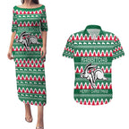 Personalised Rabbitohs Rugby Couples Matching Puletasi Dress and Hawaiian Shirt Christmas Simple Vibe 2023 LT9