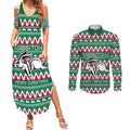 Personalised Rabbitohs Rugby Couples Matching Summer Maxi Dress and Long Sleeve Button Shirt Christmas Simple Vibe 2023 LT9
