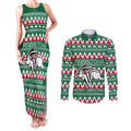 Personalised Rabbitohs Rugby Couples Matching Tank Maxi Dress and Long Sleeve Button Shirt Christmas Simple Vibe 2023 LT9