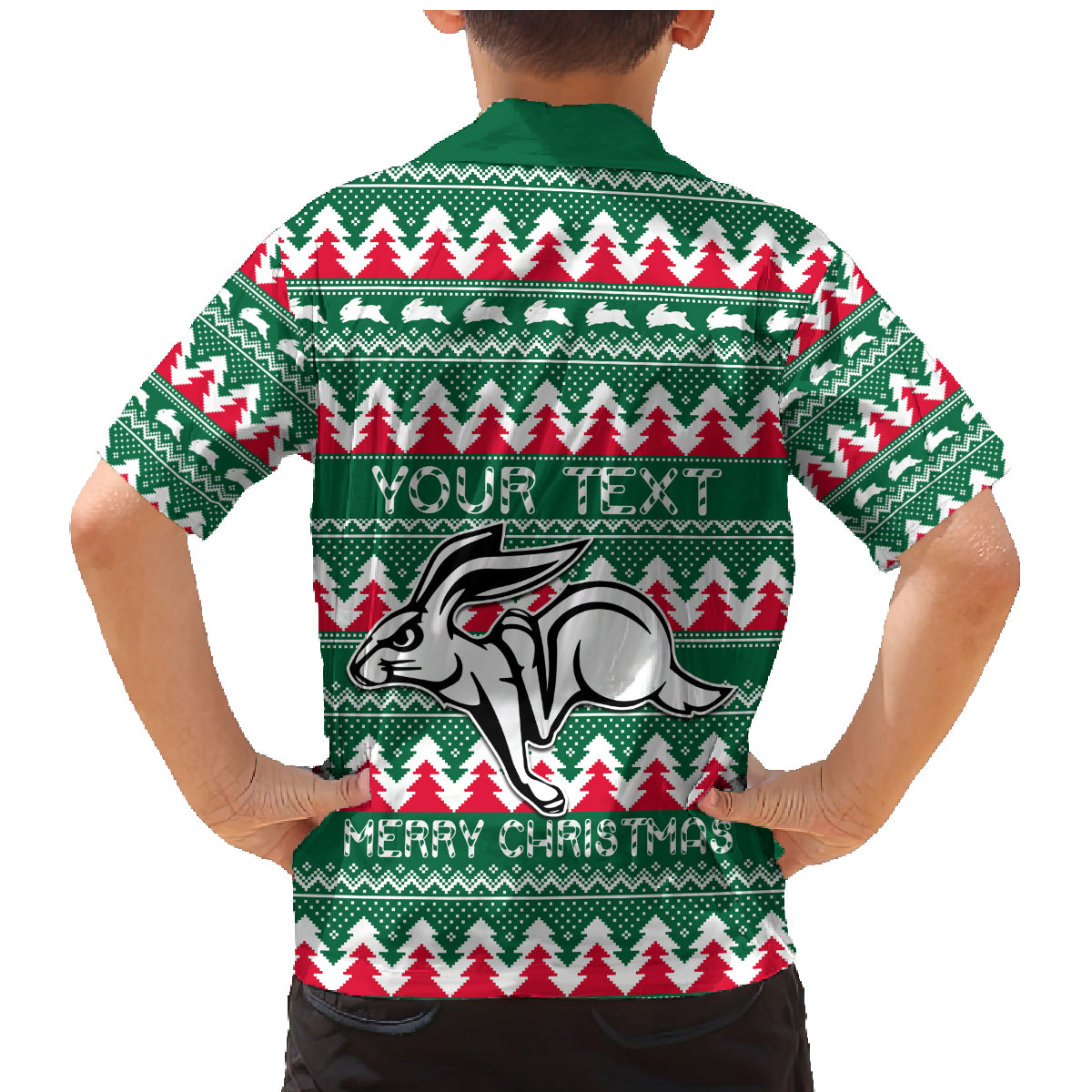 Personalised Rabbitohs Rugby Family Matching Mermaid Dress and Hawaiian Shirt Christmas Simple Vibe 2023 LT9