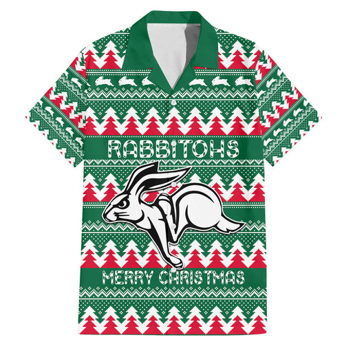 Personalised Rabbitohs Rugby Family Matching Mermaid Dress and Hawaiian Shirt Christmas Simple Vibe 2023 LT9