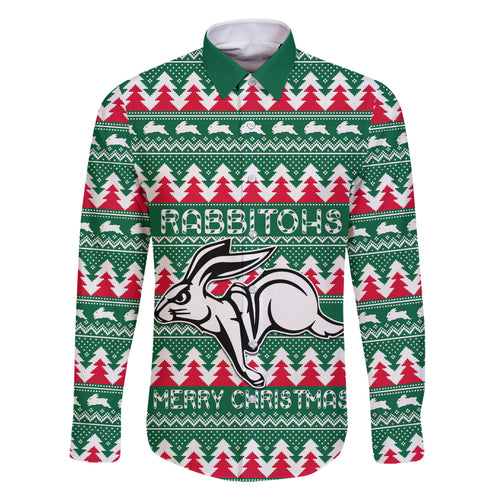 Personalised Rabbitohs Rugby Family Matching Mermaid Dress and Hawaiian Shirt Christmas Simple Vibe 2023 LT9