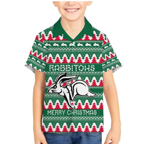 Personalised Rabbitohs Rugby Family Matching Mermaid Dress and Hawaiian Shirt Christmas Simple Vibe 2023 LT9