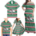 Personalised Rabbitohs Rugby Family Matching Off Shoulder Maxi Dress and Hawaiian Shirt Christmas Simple Vibe 2023 LT9