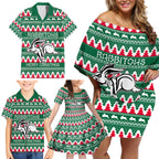 Personalised Rabbitohs Rugby Family Matching Off Shoulder Short Dress and Hawaiian Shirt Christmas Simple Vibe 2023 LT9