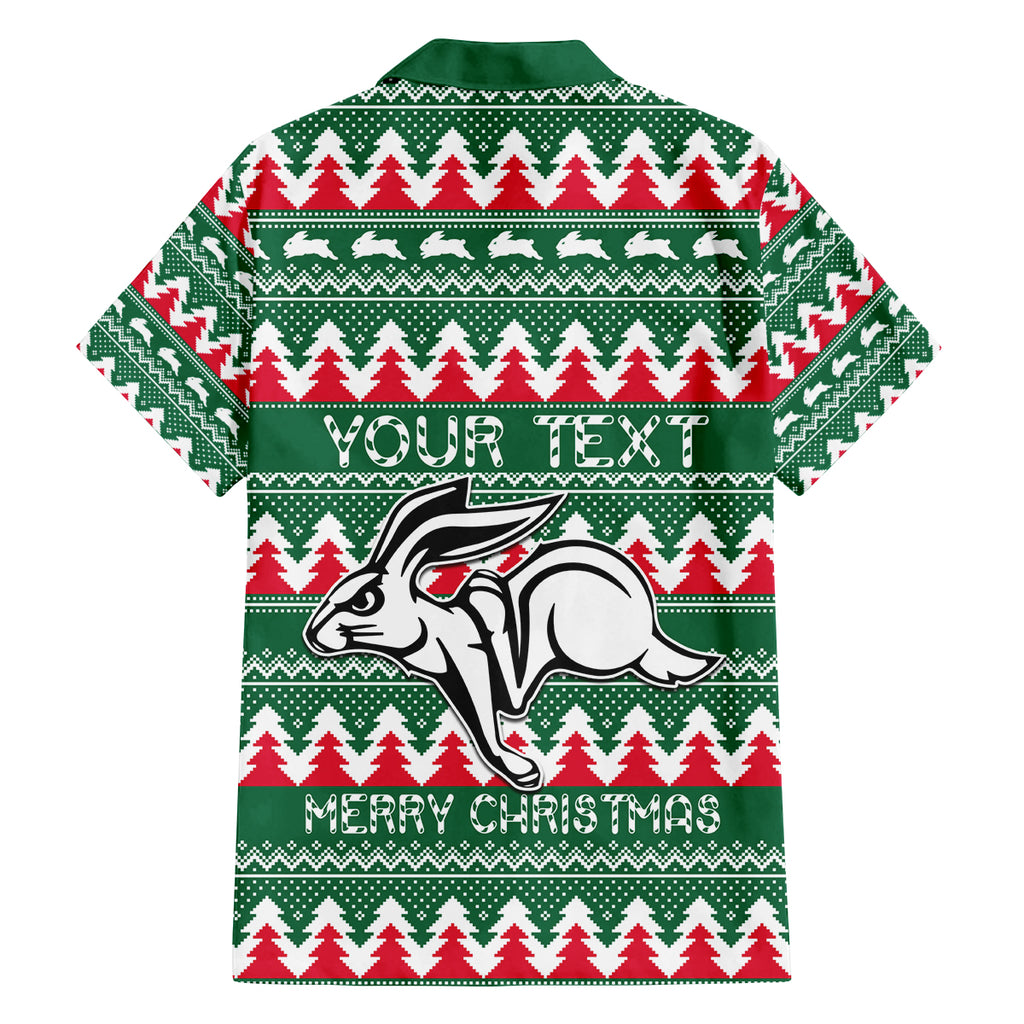 Personalised Rabbitohs Rugby Family Matching Off Shoulder Short Dress and Hawaiian Shirt Christmas Simple Vibe 2023 LT9